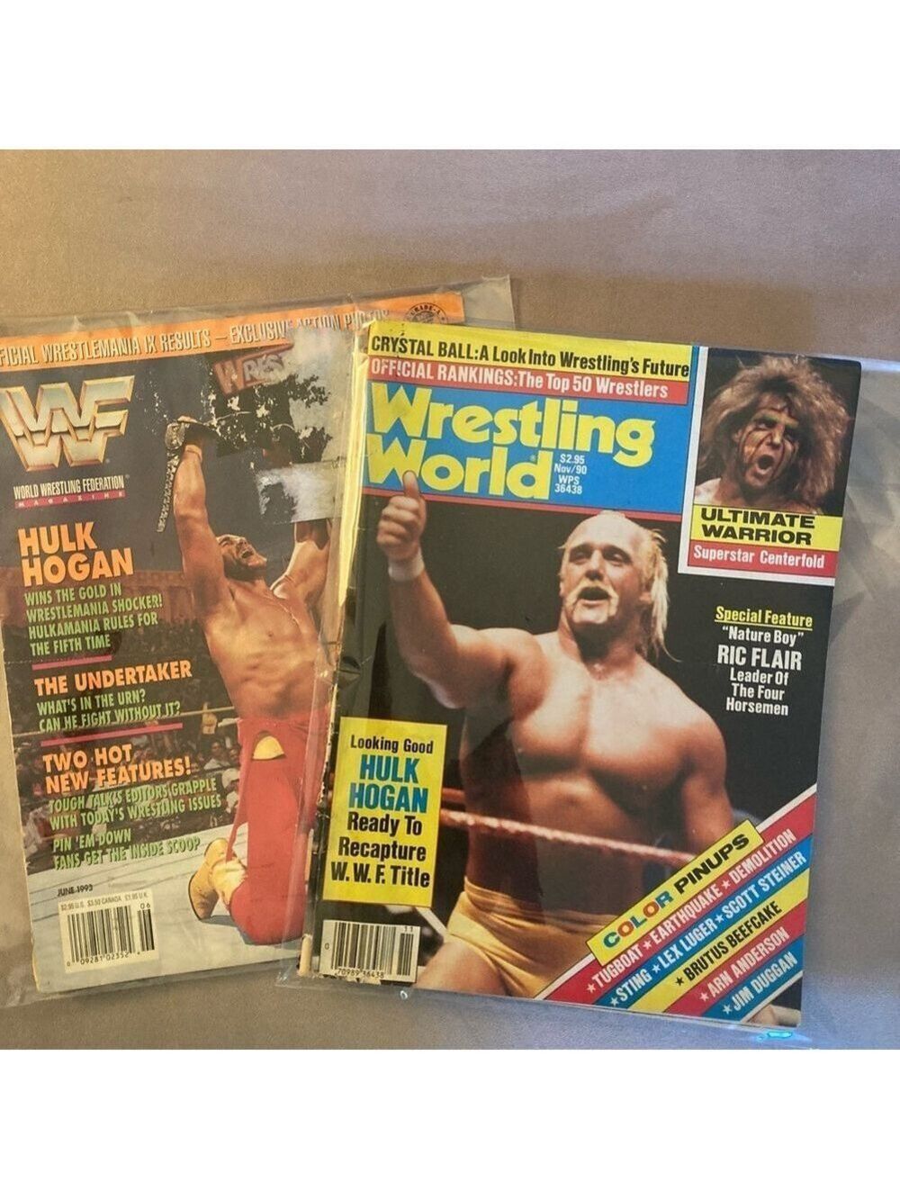 Two Wrestling Magazines with Hulk Hogan Cover Vintage